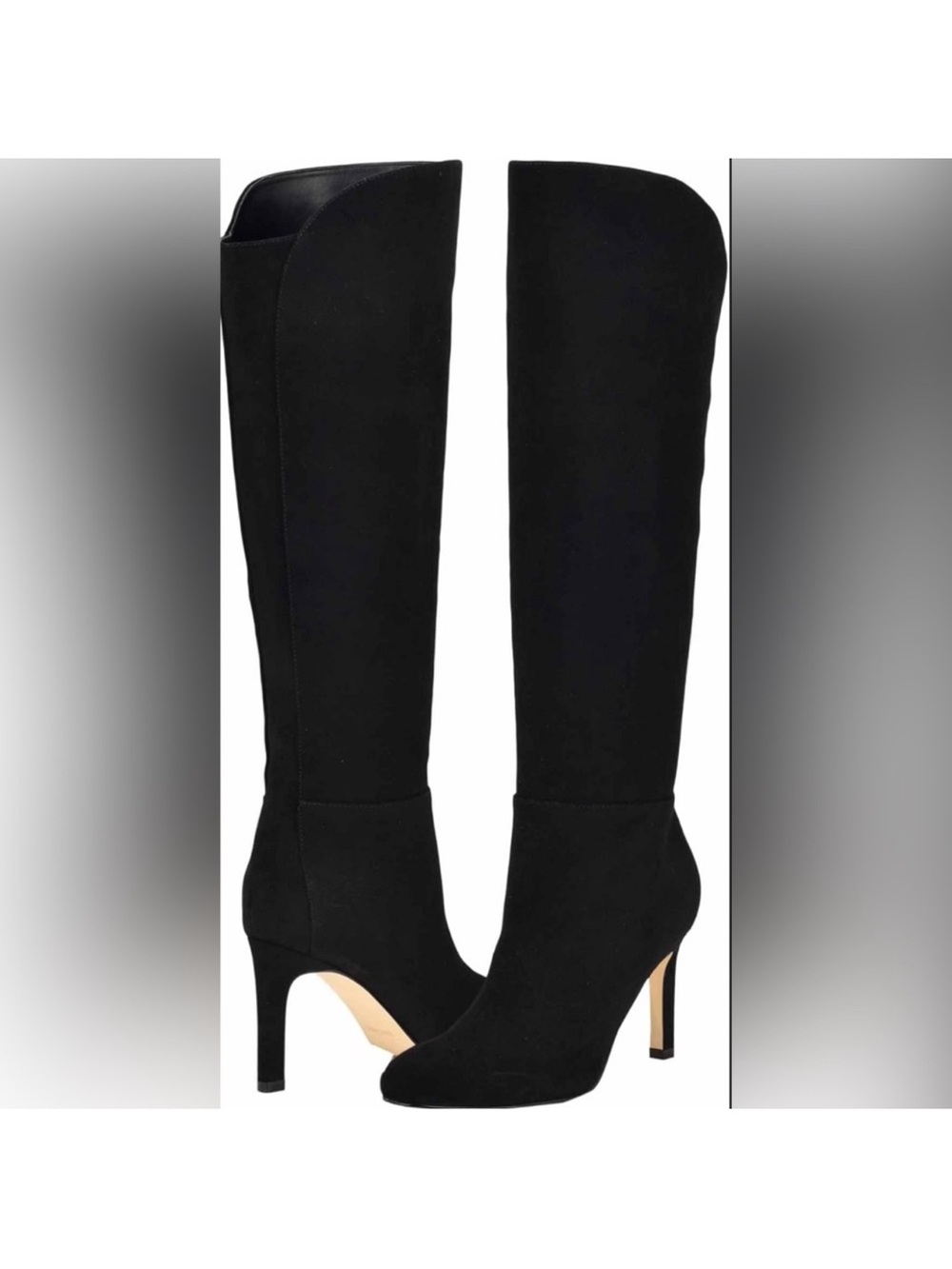 Nine West Women's Sancha Wide Calf Boot, Black 002,  Size 8- new!